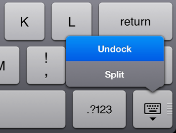 undock split ipad keyboard