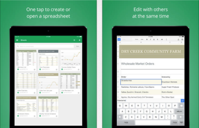 google sheets for ios